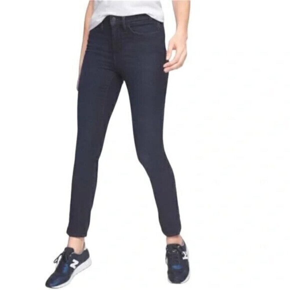 Athleta Sculptek Skinny Jeans Overdye Dark Wash